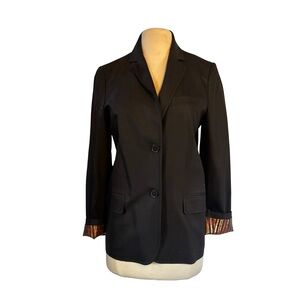 Marc By Marc Jacobs Black Blazer with Patterned Cuffs